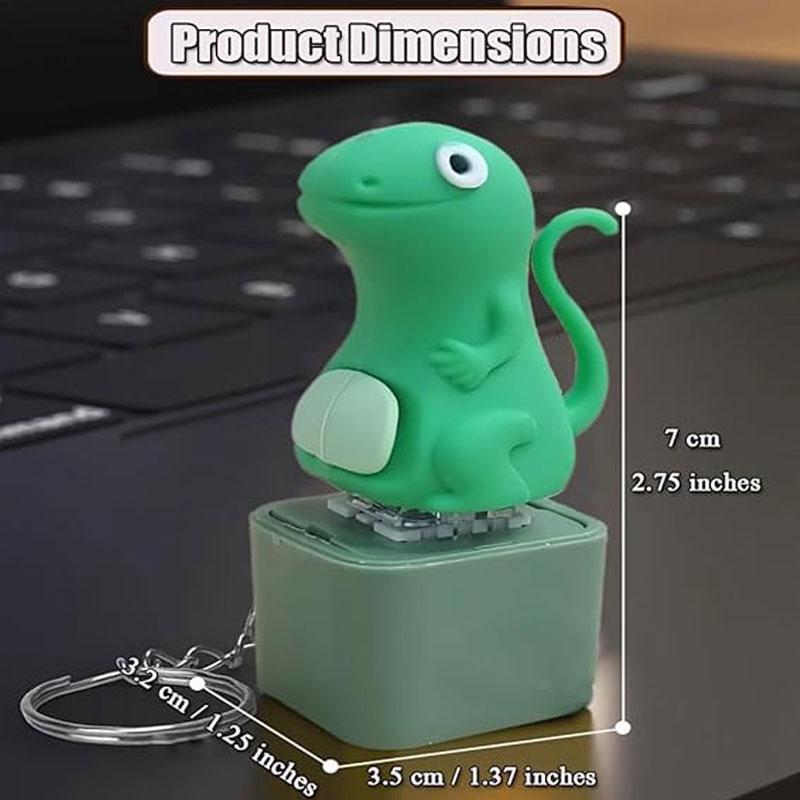 Rechargeable Funny Croaking Frog Keychain with LED Light - Stress Relief Fidget Clicker with Frog Lizard Snake Sound Feature