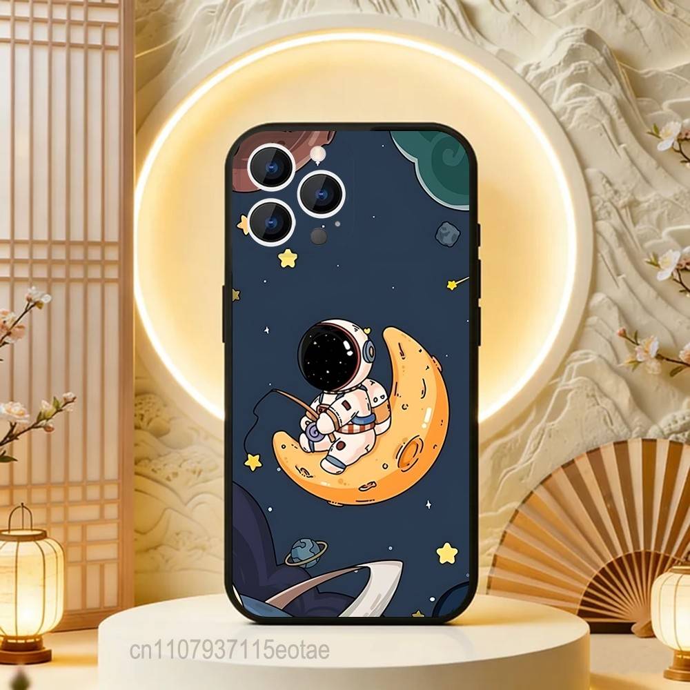 CARTOON Astronaut Cute Kid For iPhone 12,16,13,14,15,17,11,Pro,Max,Plus,E,Air,Mini TPU Soft to Skin-friendly phone case