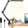 1 st LED-bordslampa med klämma, svängarm, ögonvänlig, dimbar, 10 ljusstyrkenivåer, 3 lägen, USB
