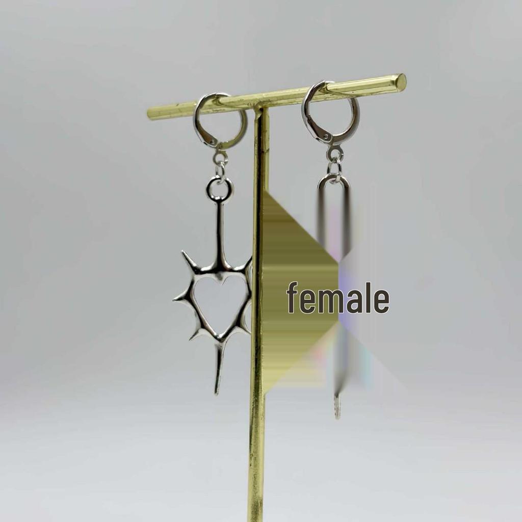 Trendy Hollow Thorn Heart Earrings: Unique Couple Style Clip-Ons for Men and Women