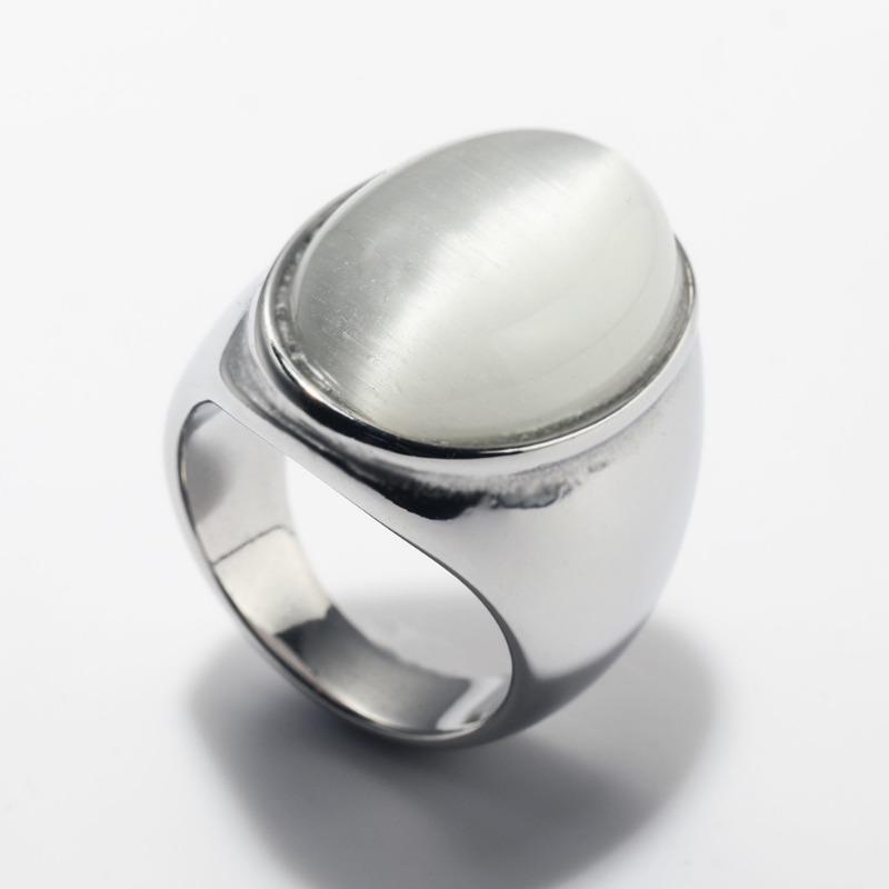 Luxury Gemstone Ring for Men Personalised Hip Hop Steel Titanium Jewellery Black Gold Silver Rock Hipster Street Finger Ring