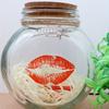 56x34mm Transparent Red Lips Sticker Label (300 Labels/roll), Shrink-wrapped Packaging With Plastic Film