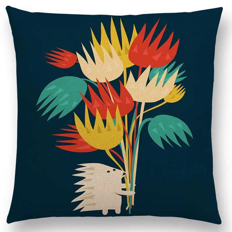 Colorful Cartoon Patterns Throw Pillow Cover With Short Plush Print For Living Room Sofa Decoration Cushion Cover Pillow Covers