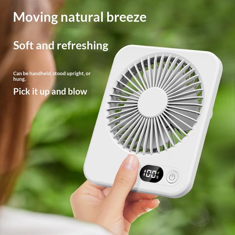 Desk Fan Table Portable Hanging Usb Rechargeable 180° Tilt Folding Personal With Power Display 5 Speeds Ultra Quiet