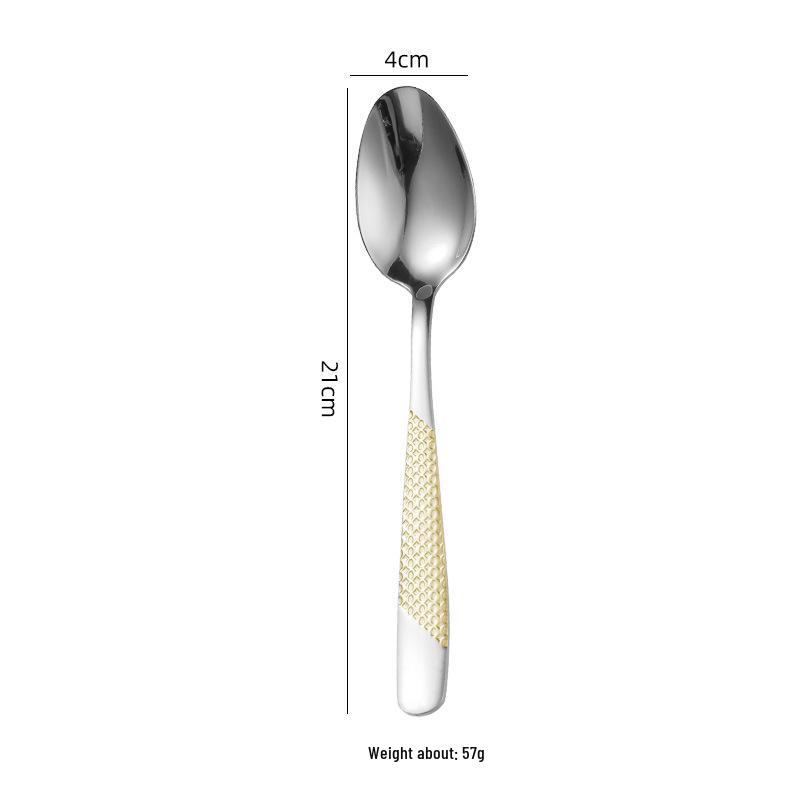 Star Diamond Stainless Steel Cutlery Set: High-end Steak Knife, Fork, Spoon, Tea Spoon, Tea Fork for Western Cuisine