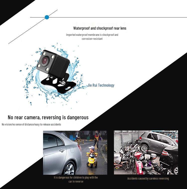 HD Dual Camera Car Recorder with 4-inch Touch Screen and Reversing Image