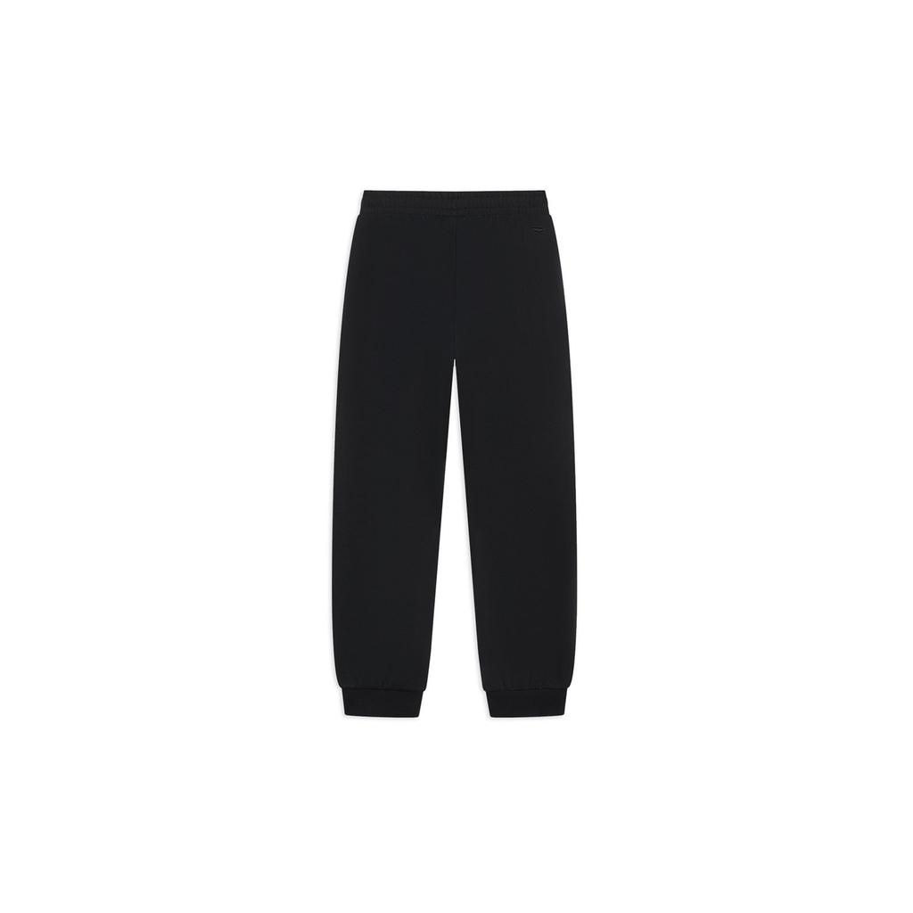 Li Ning Sports Lifestyle Series Solid Color Fleece Warm Casual Sports Pants Women Pants Black AKLSG62-2