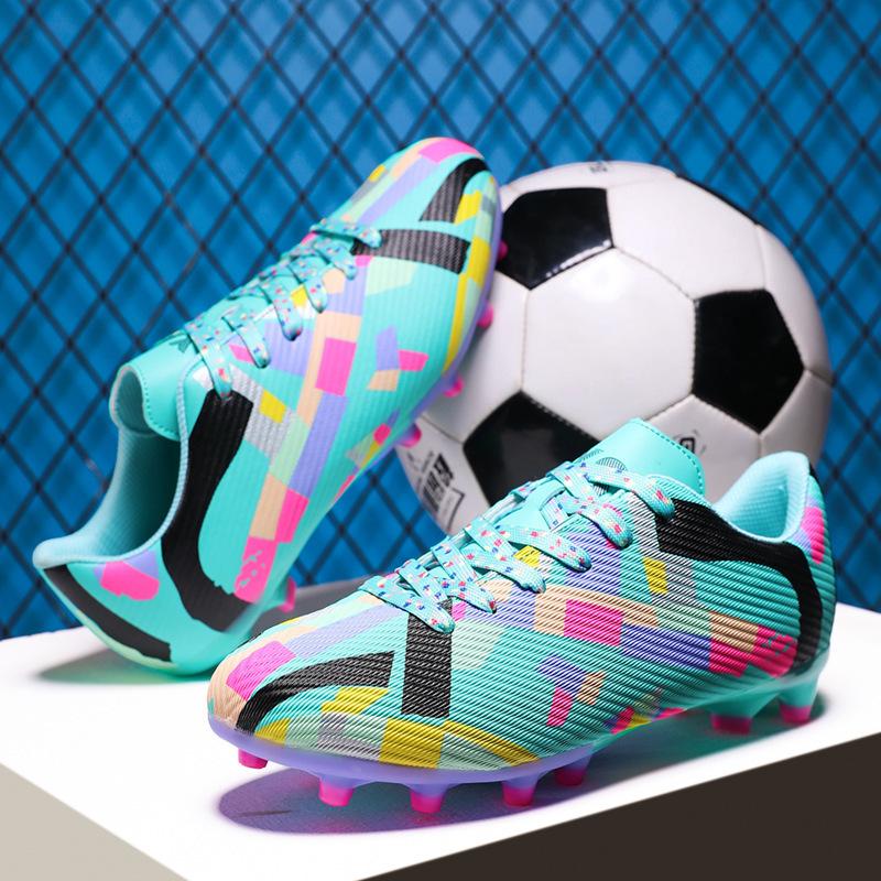 Students nail children and adolescents broken low-top football shoes leather foot shoes men and women artificial turf nail training