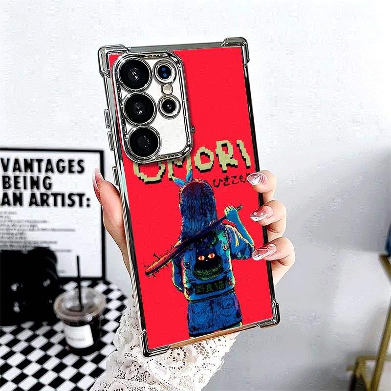 O-Omori Cartoon Game Soft Phone Case For Samsung Galaxy S26 Ultra S25 Edge S24 FE S23 Plus S22 S21 + S20 Plating Anti-Fall Funda