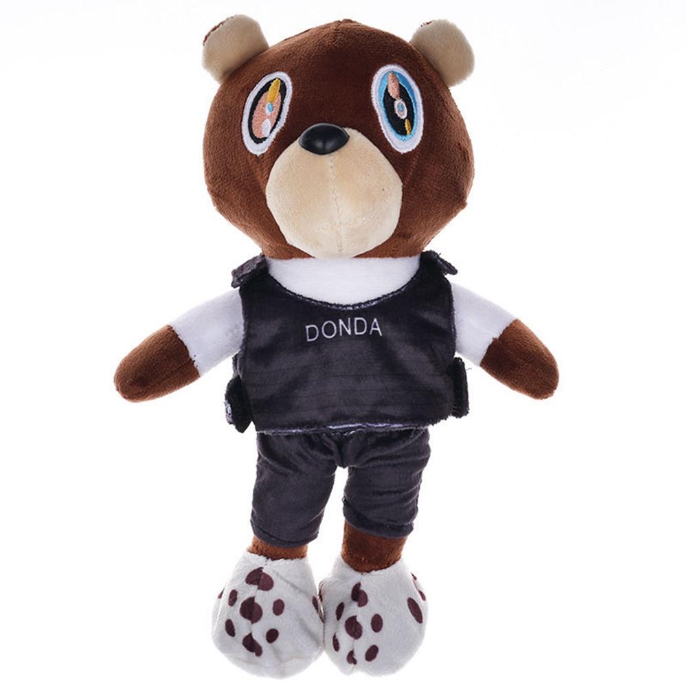 25-30CM New Cute Kanye Teddy Bear Plush Toy Fashion Bear Animal Comfort Doll To Send Children Birthday Christmas Gifts  Dropping