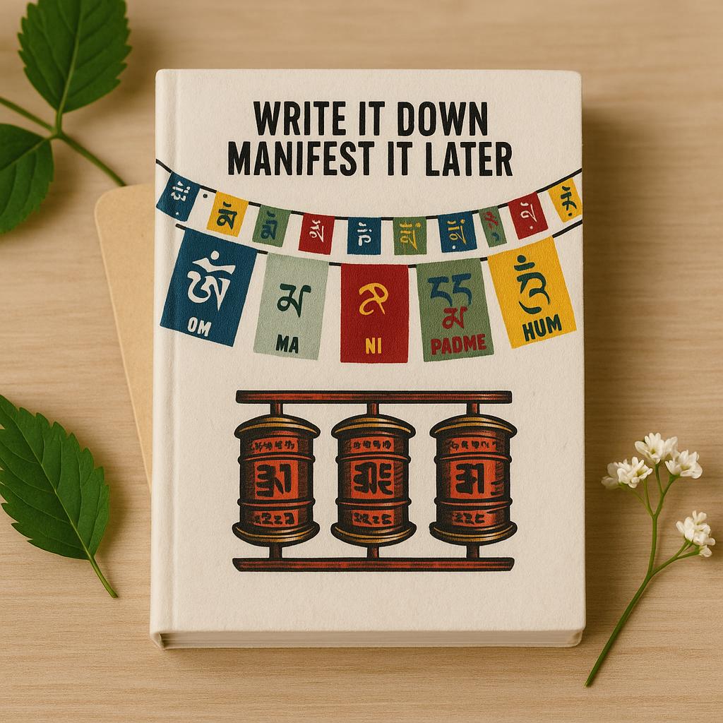 Handmade Lokta Notebook A5, Prayer Flags, 90 Pages