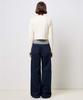 PLAC WOMEN New Preppy Semi-Wide Pants Navy
