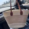 Crafted Straw Bag 2025 Summer New Commuter Large-capacity Striped Single Room Versatile Fashion Beach Bag Women