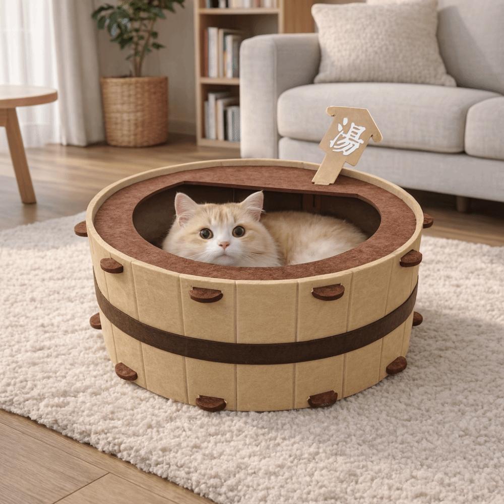 Verschleißfest Badewanne Katzenhaus Halbgeschlossenes Katzenwaschbecken Nest Katzenbett Höhle Schlafen