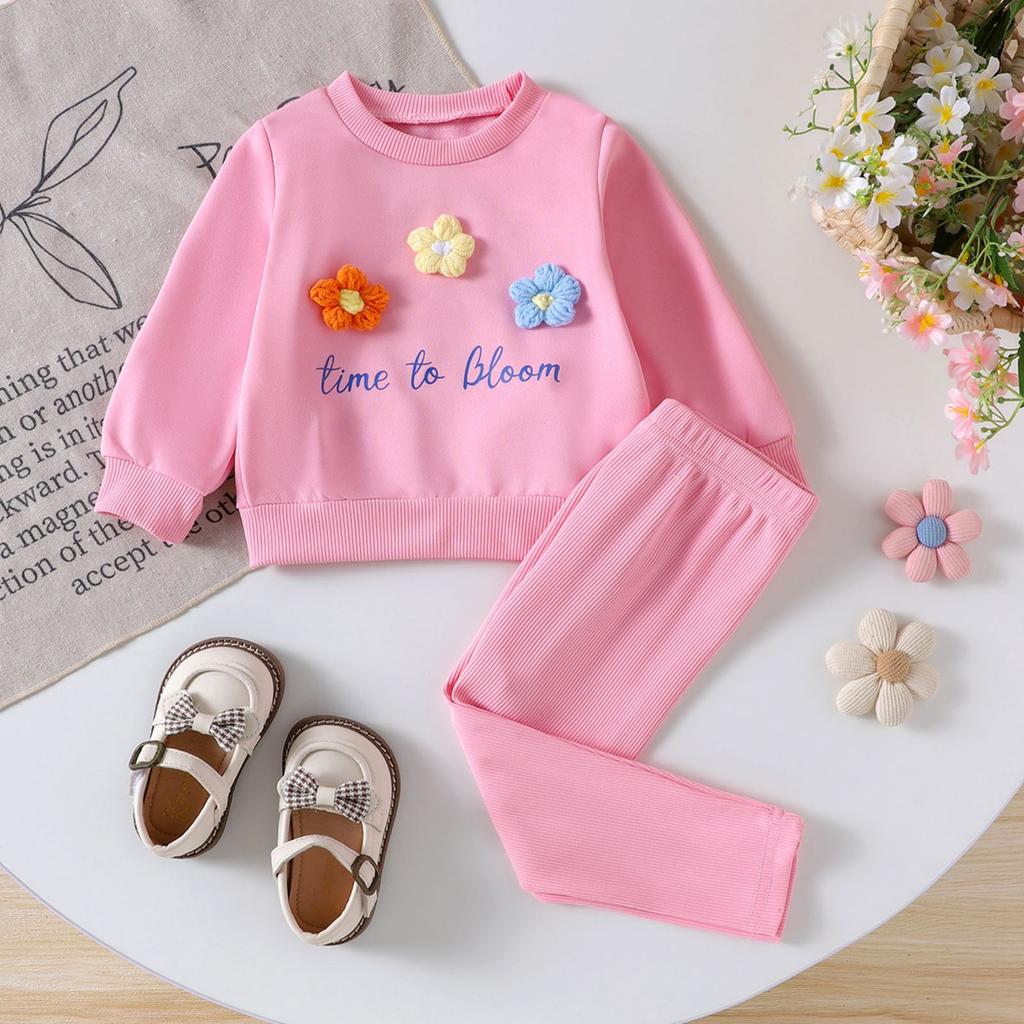 Kids Casual Long-Sleeve Set, Comfortable Daily Wear Outfits