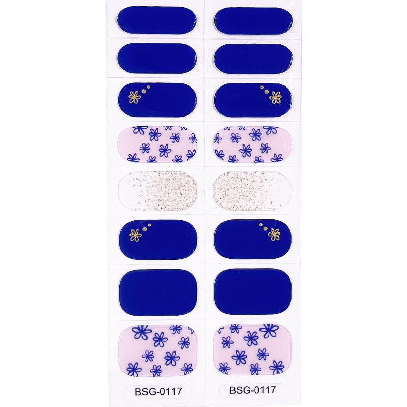 Gel Nail Sticker New Gold Color Semi-baked Nail Sticker Decoration