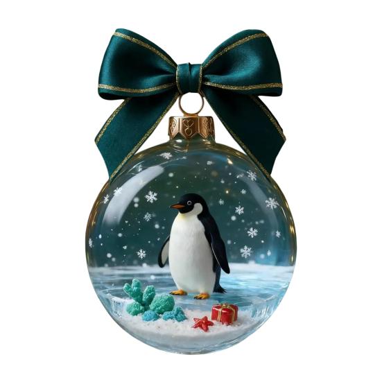 Zvířecí vánoční ozdoby ručně vyráběné 3D želva/tučňák/včela/jezevčík průhledná koule ozdoba na vánoční stromek sváteční domácí párty dekorace