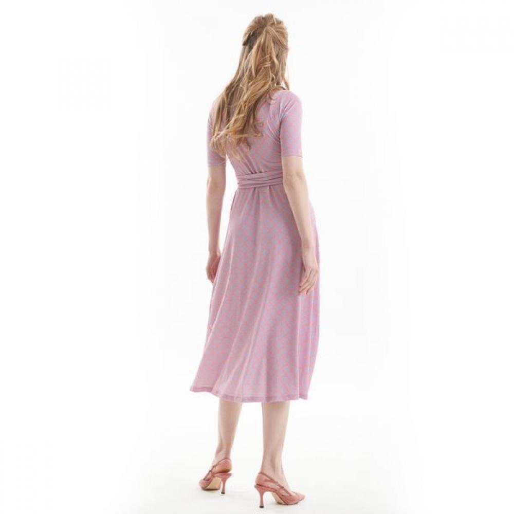 Lipbbam Creora Easy Corinne Artwork Pattern Wrap Dress Ldm54hp01
