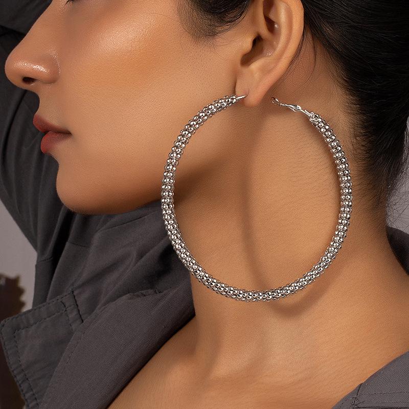 European & American Large Gold Geometric Earrings: Stylish Personality Ear Cuffs & Simple Drop Jewelry