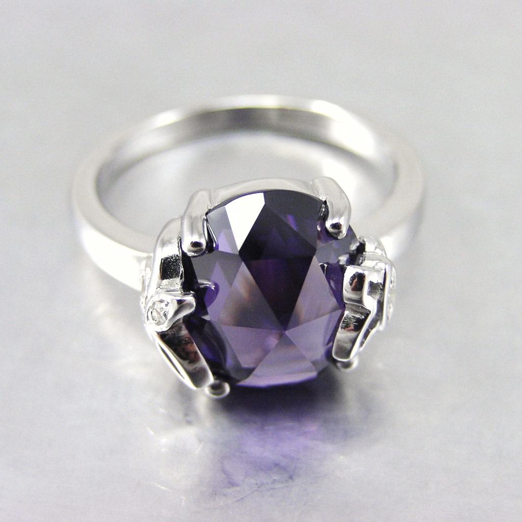 Purple 'Scarlett' Silver Ring