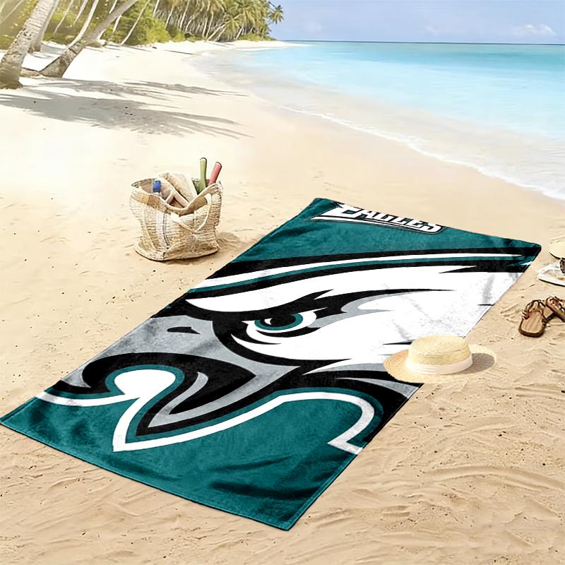Philadelphia Eagles Print Beach Towel, Large Soft Quick Dry Towel for Beach Camping Swimming