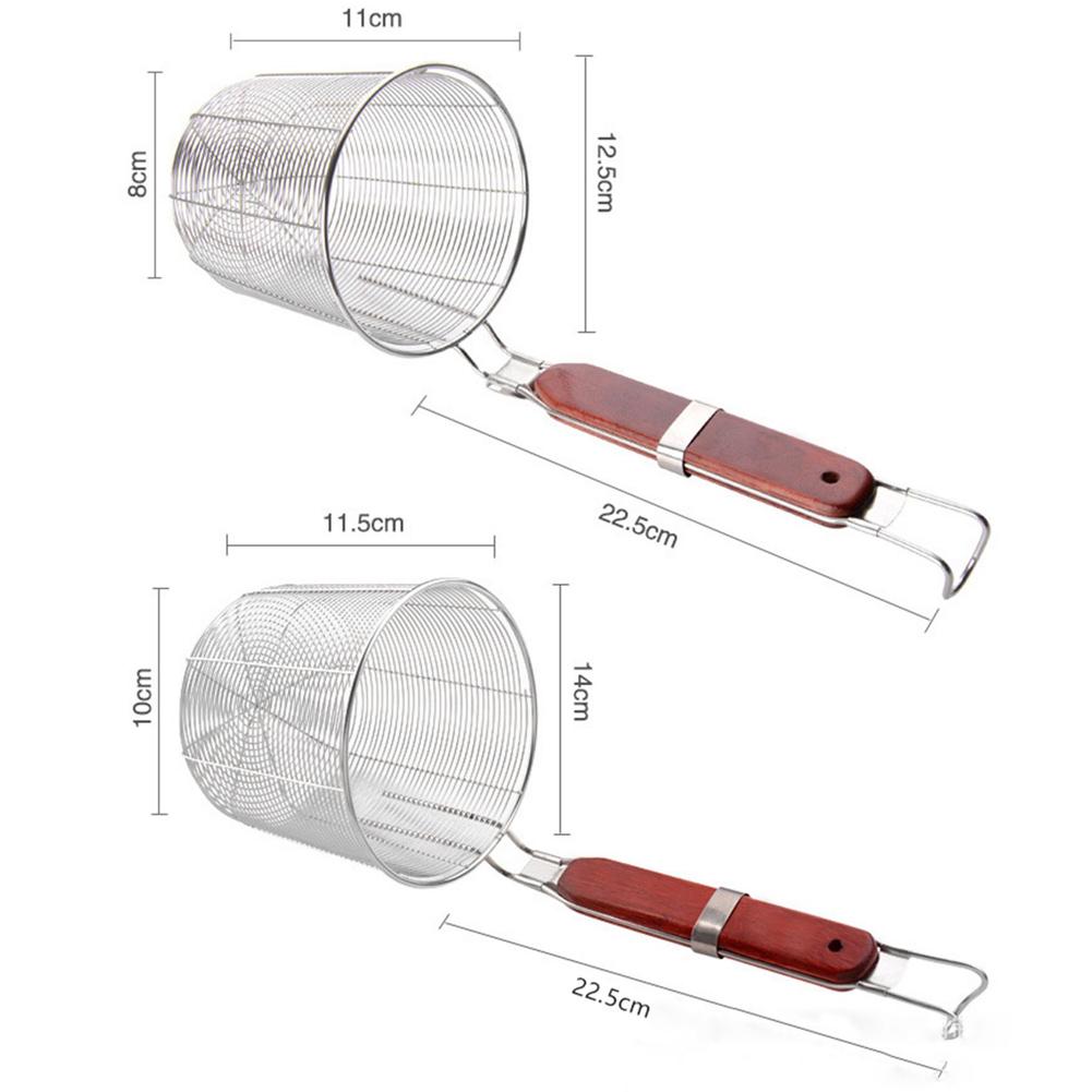 Stainless Steel Colander Noodle Dumplings Mesh Basket Fryer French Fries Dryer Vegetable Frying Basket Sink Strainer For Kitchen