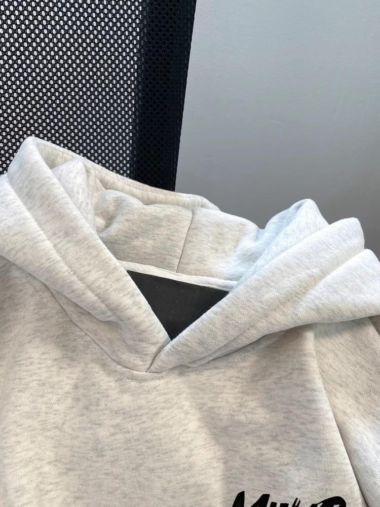 American Trendy Brand Men's Plus Velvet Heavyweight Hoodie - Autumn/Winter Loose Fit.