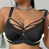 European and American Fashionable, Sexy Seductive Ultra-thin Plus Size Bra Exquisite Lace Cross-strap On Chest Plus Size Underwear