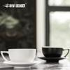 MHW-3BOMBER 280ml Ceramic Coffee Cup with Saucer & Spoon Set Art Latte Espresso Mug for Tea Cappuccino Home Kitchen Accessories
