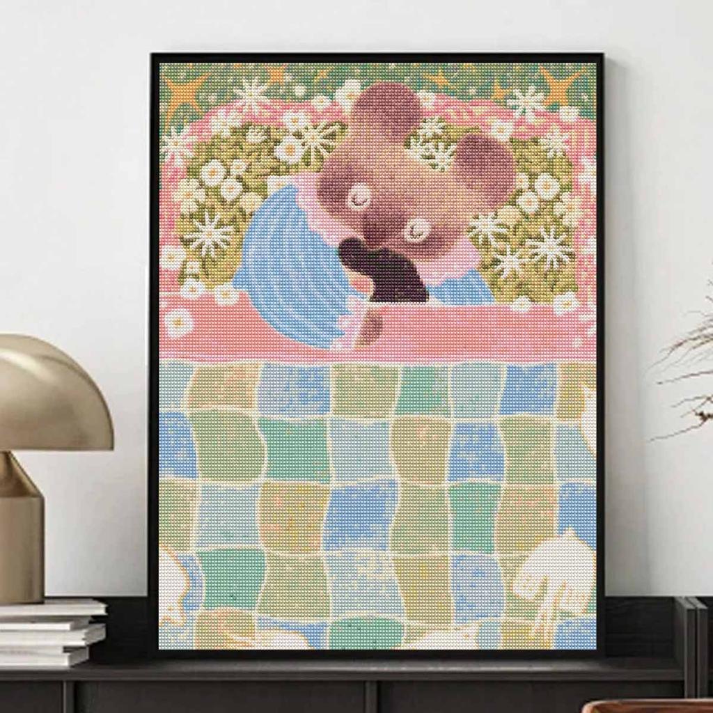 Diamond Painting Kit Full Diamond Round Mosaic Cute Angel Floral Patchwork Home Decor Gift