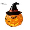 Non Dazzling Bedroom Lamp Halloween Vintage Table Lamp, Retro Resin Pumpkin Skeleton Black Cat Decorative Figurine Night Light, Gothic Bedside