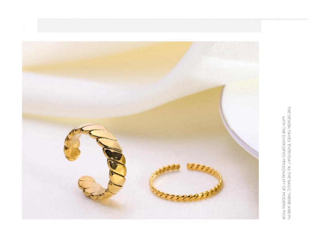 Gold Stainless Steel Women's Trendy Open Index Finger Ring