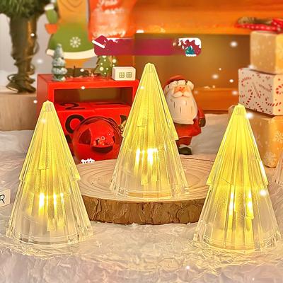 Mini Albero di Natale Luce Notturna Lampada da Comodino per Camera da Letto Decorazione Atmosfera e Piccoli Ornamenti da Tavolo