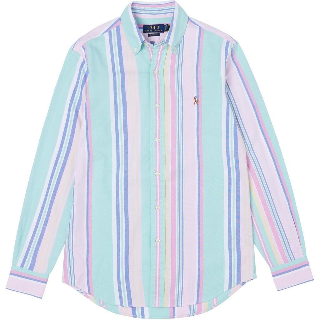 Polo Ralph Lauren SS24 Logo Embroidered Striped Long Sleeve Shirt Men Shirts Multicolor 710937406-001