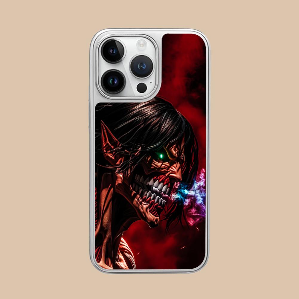 AOT Eren Yeager Silver Plating Mobile Phone Case for iPhone 17 16 15 14 13 12 11 Air Pro Max Plus Colorful Cover