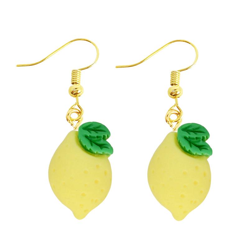 Women Earring Resin Drop Funny Custom Cute Girls Eardrop Kids Chocolate Strawberry Hamburger Dog Mushroom Broccoli Coffee