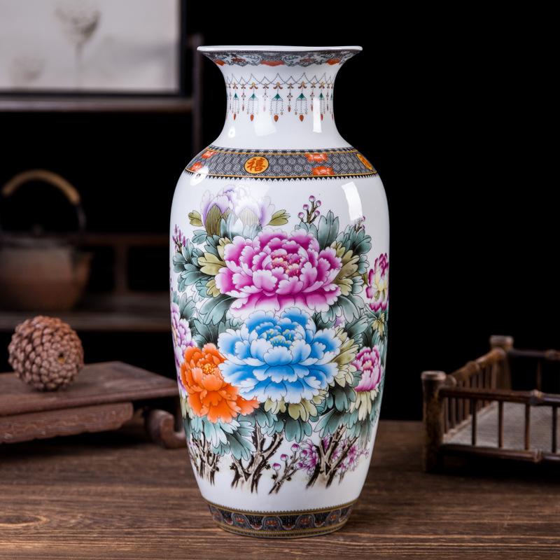 Traditional Chinese Vases, Jingdezhen Ceramic Vases, Living Room Decorative Vases with Fine and Smooth Surfaces, Household Items