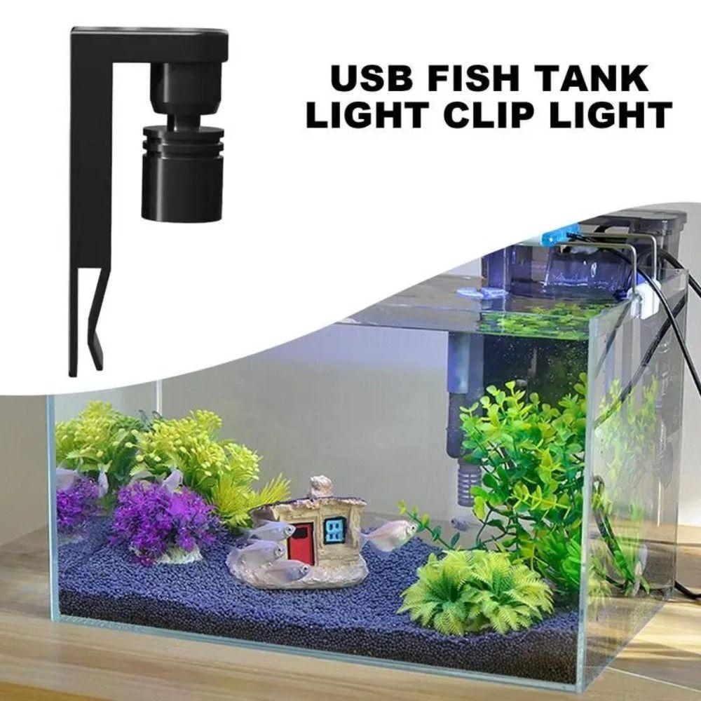 Black Aquarium Lighting Lamp Clamp Waterproof Fish Tank Light Aquarium Mini Light  Goldfish