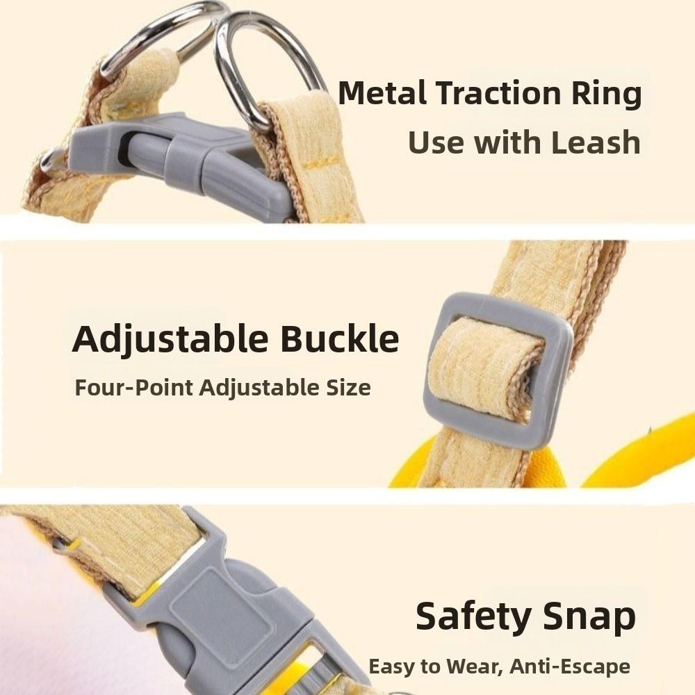 Adjustable Dog Vest Harness Breathable Pet Walking Leash Cute Cat Traction Rope  Daily Walking