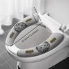 2Pc/set Reusable Warm Flannel Toilet Sticker Toilet Seat Covers Washable Toilet Seat Filling Bathroom Mat Seat Cover Universal