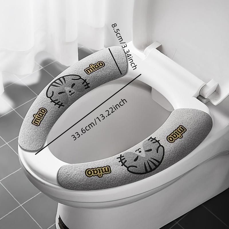 2Pc/set Reusable Warm Flannel Toilet Sticker Toilet Seat Covers Washable Toilet Seat Filling Bathroom Mat Seat Cover Universal