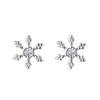 Zircon Snowflake Stud Earrings: Simple, Versatile, Korean Style, Perfect for Women and Christmas.
