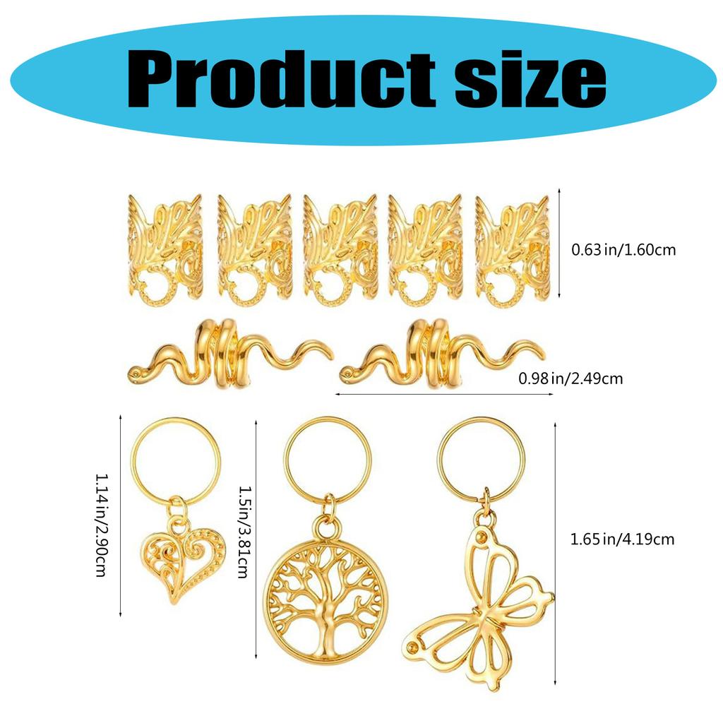 100Pcs Gold Metal Hair Accessories Adjustable Dreadlocks Jewellery Rings For Braids And Hairstyles Hair Decorations