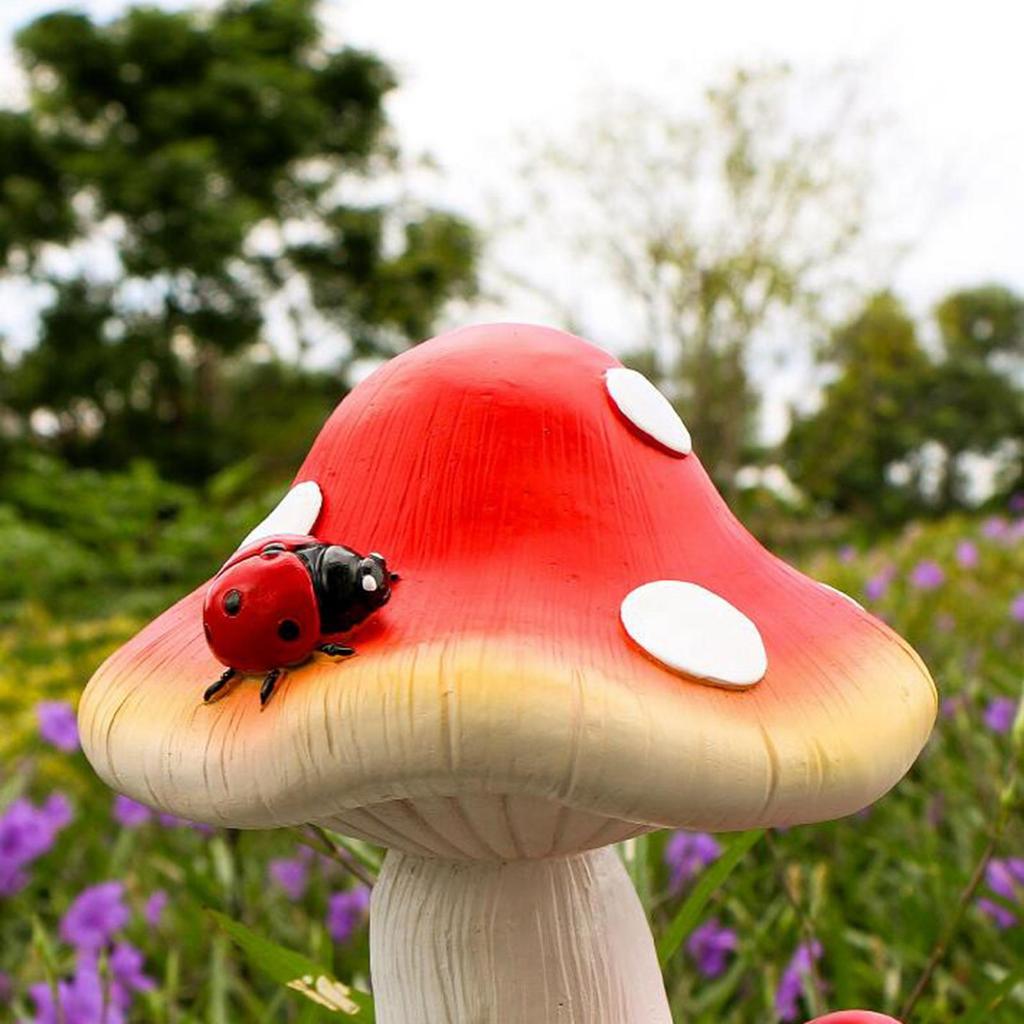 Simulation Garden Mushroom Statue Mushroom Figurines for Home Shelf Lawn