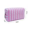 Winter Travel Cosmetic Bag For Men Women Soft Makeup Bag Stripe Beauty Toiletry Bag Makeup Brush Lipstick Storage Organizer