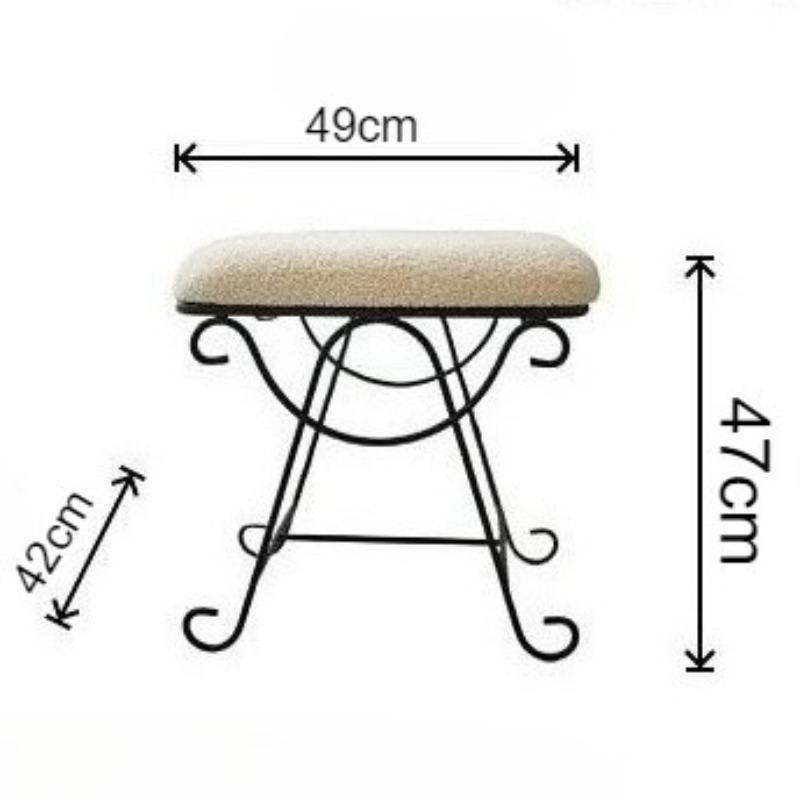 

Piano Stool Vanity Stools Luxury Aesthetic Bedroom Metal Stool Decorative Rectangular Single Person Low Stools Room Furniture
