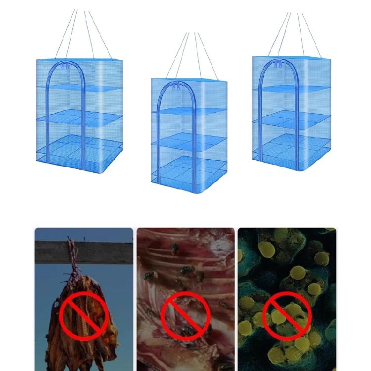 4 Layers Folding Fish Drying Net Home Drying Vegetable Net Folding Dry Rack Hanging Basket for Flowers Buds Plant