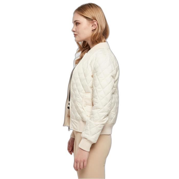 Doudoune En Nylon À Losanges Femme Urban Classics GT - Blanc - 2XL