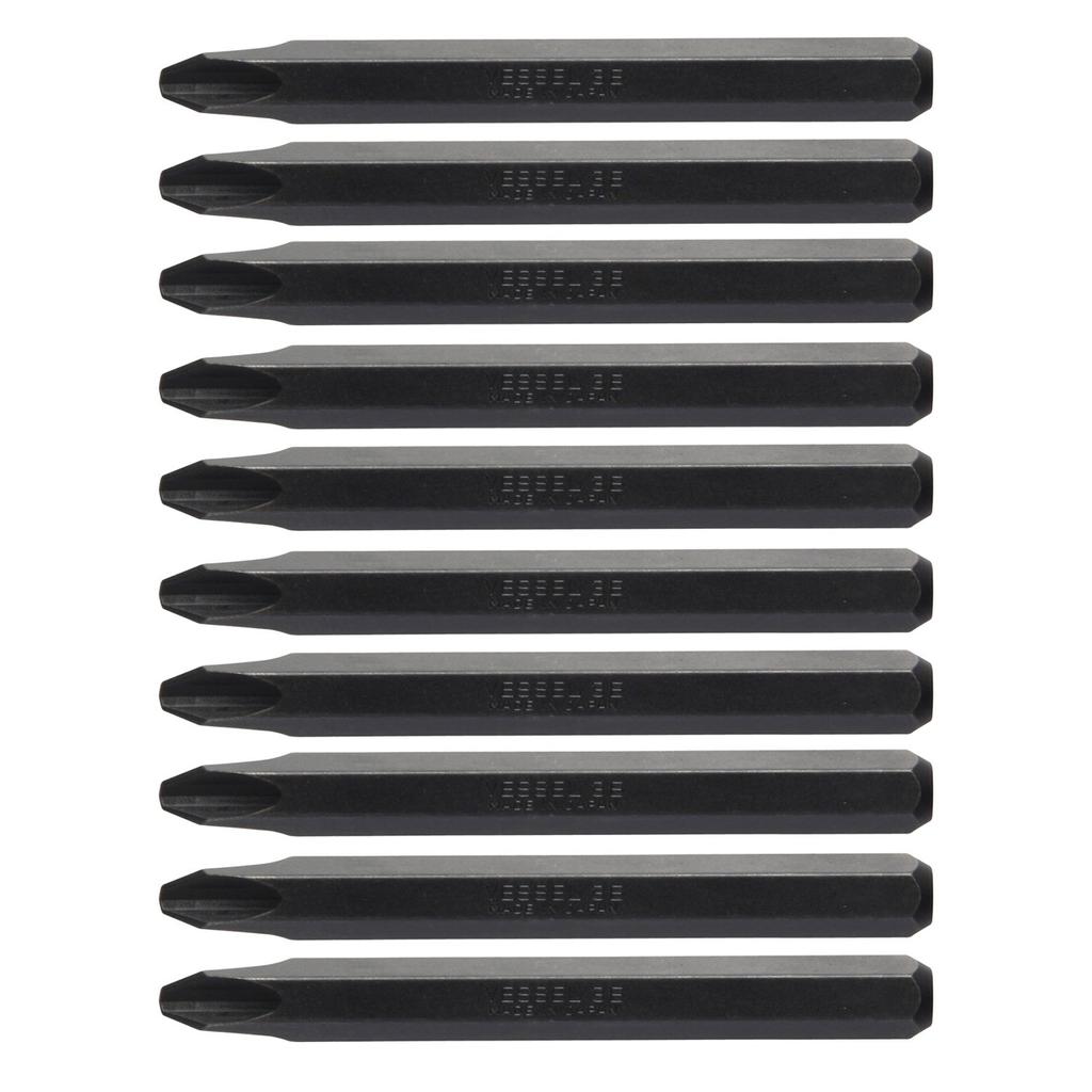 VESSEL Punte per avvitatore a percussione per utensili manuali x 80mm Set da 10 E C51 ZP +3 Durezza (Bassa durezza)