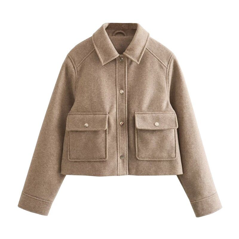 

Модная повседневная мягкая куртка с короткими лацканами Khakis L